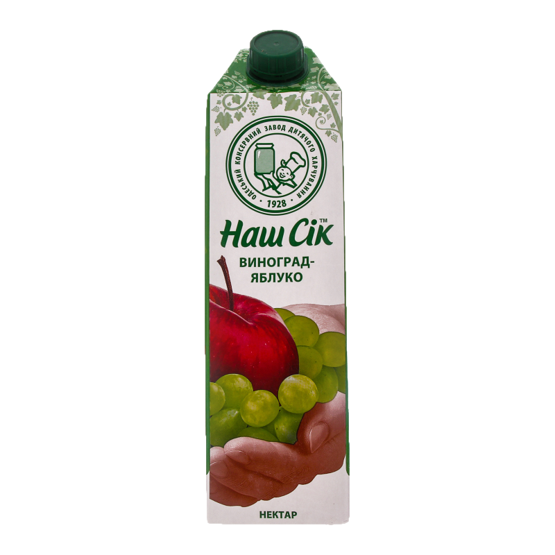 Нектар НАШ СІК виноград-яблуко, 0,95 л